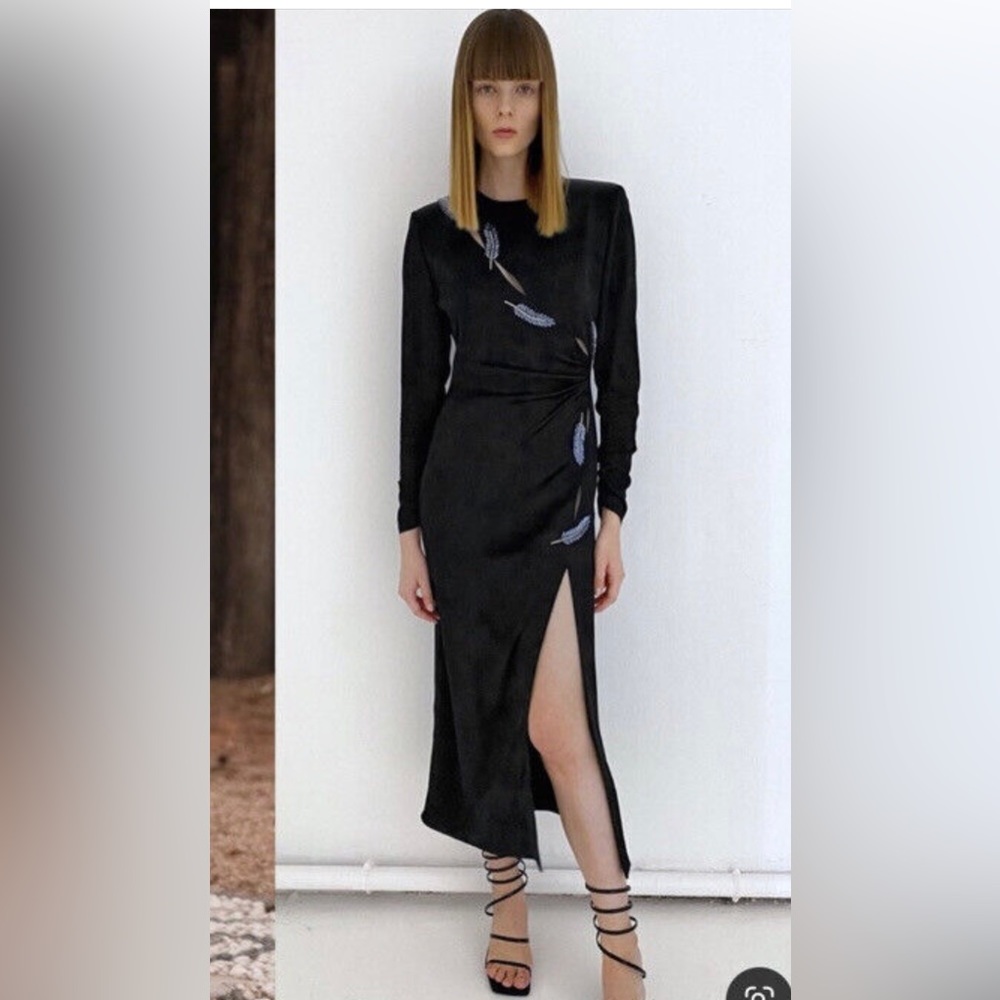 ZARA cutout *NWT* Maxi Satin Dress with slit